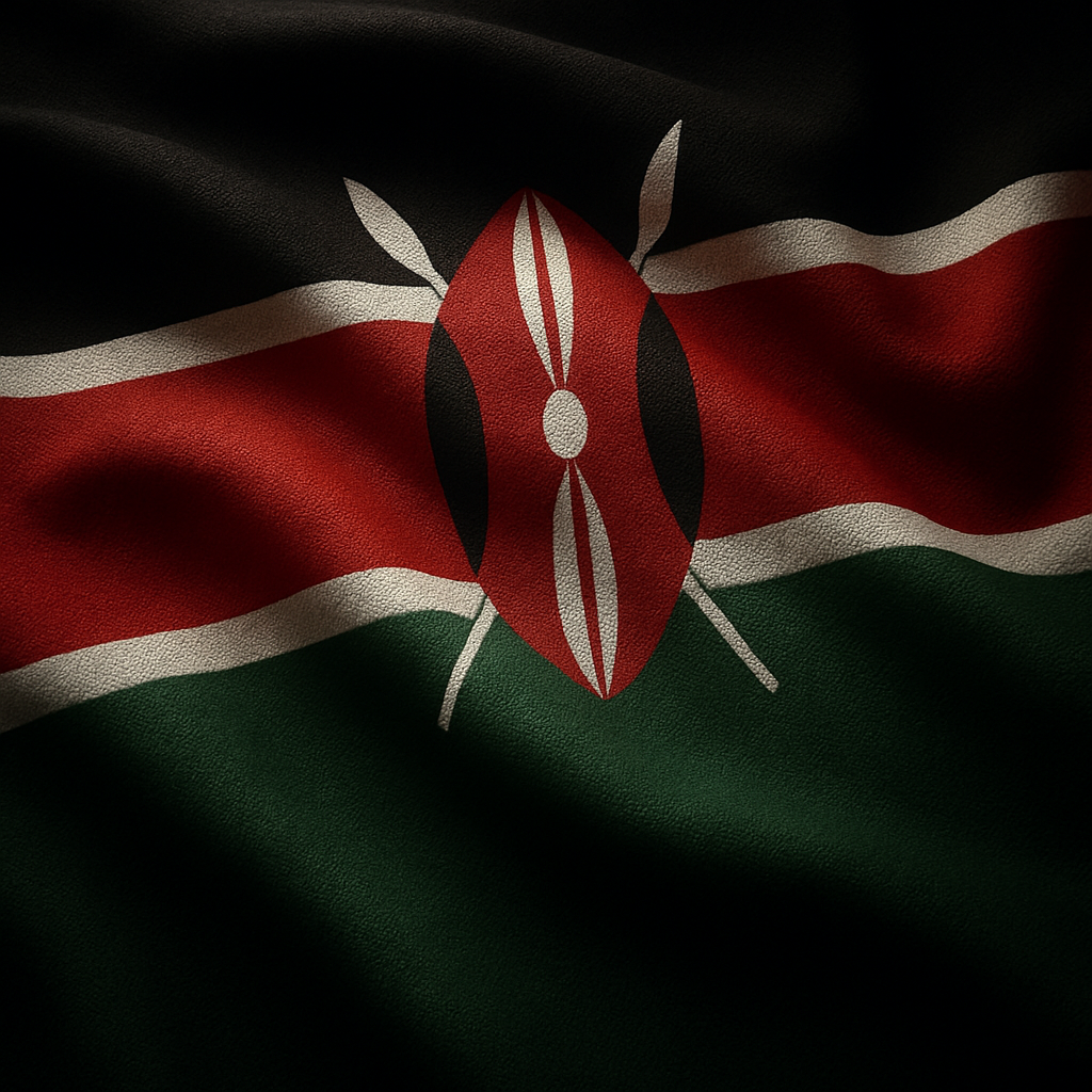 Kenyan flag waving